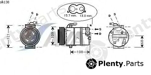  AVA QUALITY COOLING part OLAK138 Compressor, air conditioning