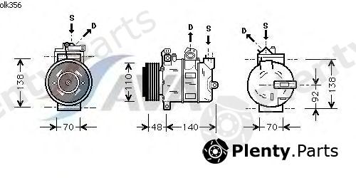  AVA QUALITY COOLING part OLAK356 Compressor, air conditioning