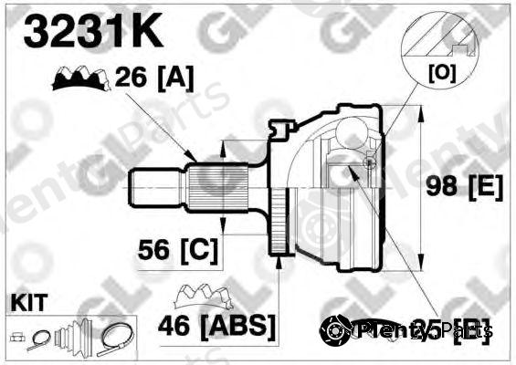  GLO part 3231K Joint Kit, drive shaft