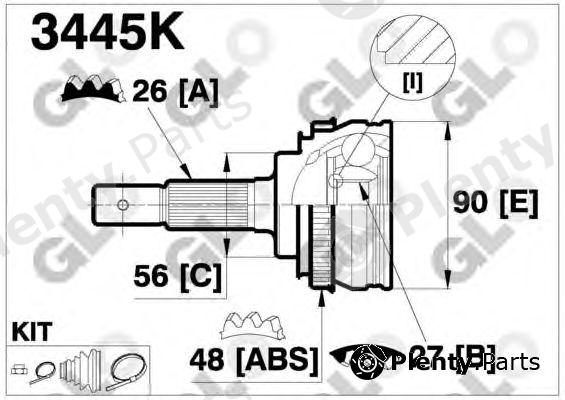  GLO part 3445K Joint Kit, drive shaft