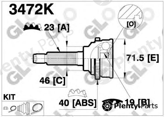  GLO part 3472K Joint Kit, drive shaft