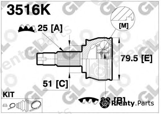  GLO part 3516K Joint Kit, drive shaft