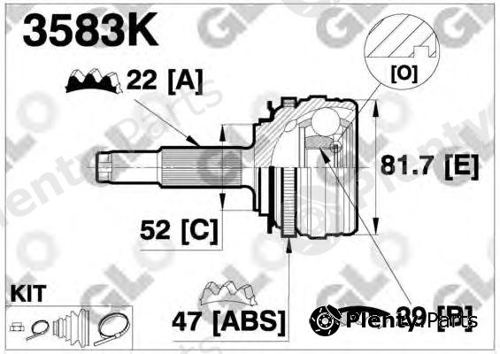  GLO part 3583K Joint Kit, drive shaft