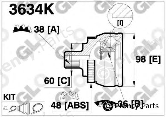  GLO part 3634K Joint Kit, drive shaft