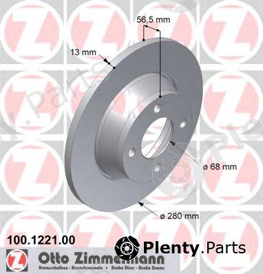  ZIMMERMANN part 100.1221.00 (100122100) Brake Disc