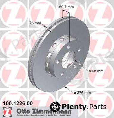  ZIMMERMANN part 100.1226.00 (100122600) Brake Disc