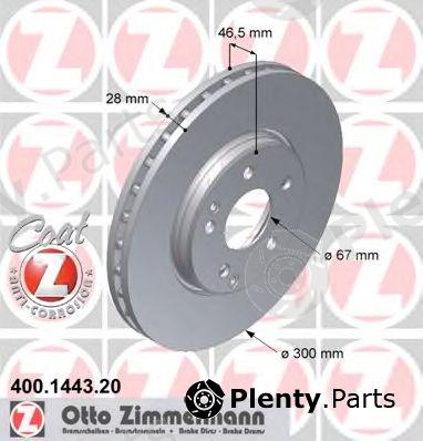  ZIMMERMANN part 400.1443.20 (400144320) Brake Disc