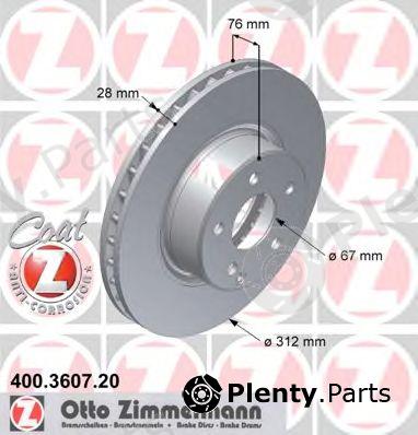  ZIMMERMANN part 400.3607.20 (400360720) Brake Disc