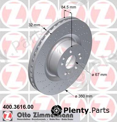  ZIMMERMANN part 400.3616.00 (400361600) Brake Disc