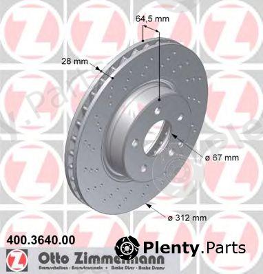  ZIMMERMANN part 400.3640.00 (400364000) Brake Disc