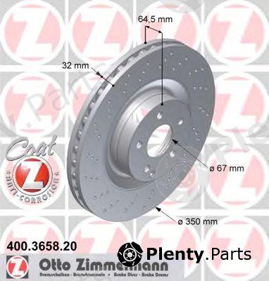  ZIMMERMANN part 400.3658.20 (400365820) Brake Disc