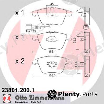  ZIMMERMANN part 23801.200.1 (238012001) Brake Pad Set, disc brake