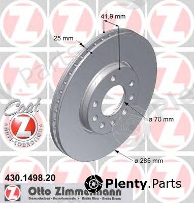  ZIMMERMANN part 430.1498.20 (430149820) Brake Disc