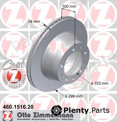  ZIMMERMANN part 460.1516.20 (460151620) Brake Disc