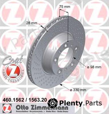  ZIMMERMANN part 460.1562.20 (460156220) Brake Disc