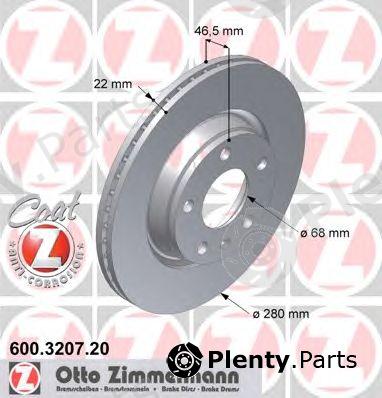  ZIMMERMANN part 600.3207.20 (600320720) Brake Disc