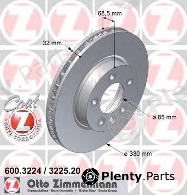  ZIMMERMANN part 600.3224.20 (600322420) Brake Disc