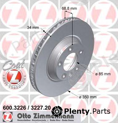  ZIMMERMANN part 600.3226.20 (600322620) Brake Disc