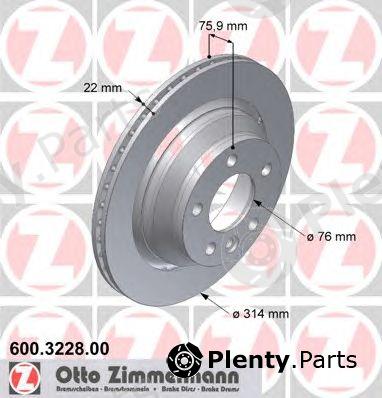  ZIMMERMANN part 600.3228.00 (600322800) Brake Disc