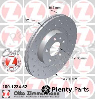  ZIMMERMANN part 100.1234.52 (100123452) Brake Disc