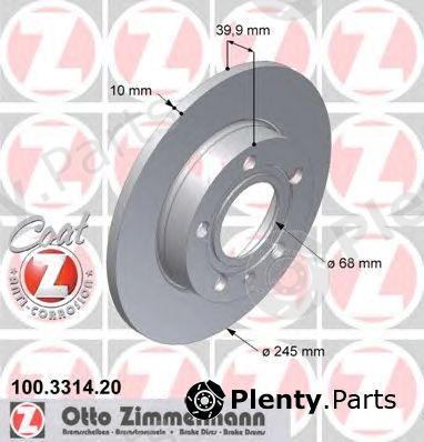  ZIMMERMANN part 100.3314.20 (100331420) Brake Disc