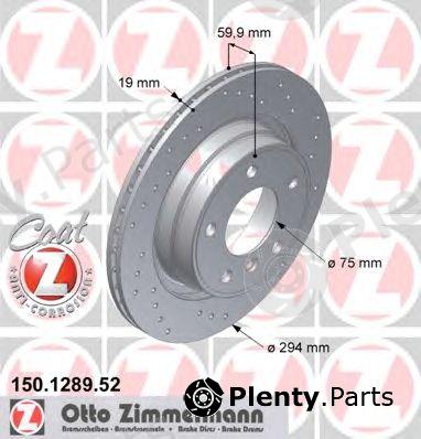  ZIMMERMANN part 150.1289.52 (150128952) Brake Disc