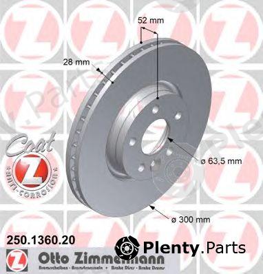  ZIMMERMANN part 250.1360.20 (250136020) Brake Disc