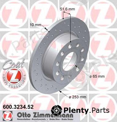  ZIMMERMANN part 600.3234.52 (600323452) Brake Disc