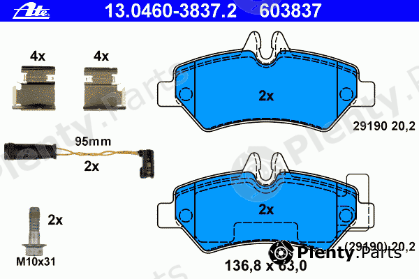  ATE part 13.0460-3837.2 (13046038372) Brake Pad Set, disc brake