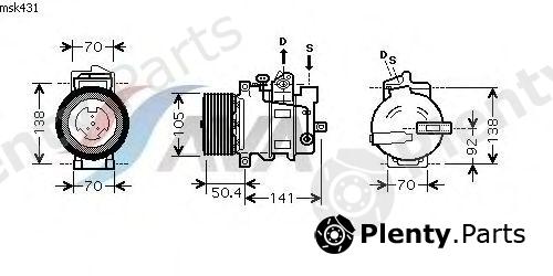  AVA QUALITY COOLING part MSK431 Compressor, air conditioning