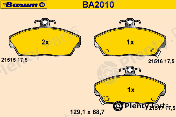  BARUM part BA2010 Brake Pad Set, disc brake