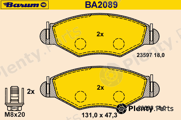  BARUM part BA2089 Brake Pad Set, disc brake