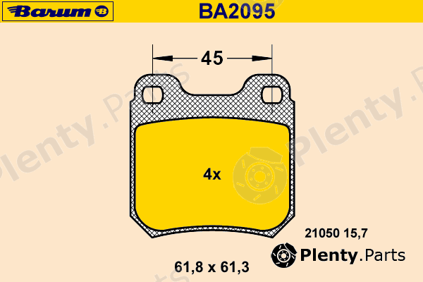  BARUM part BA2095 Brake Pad Set, disc brake
