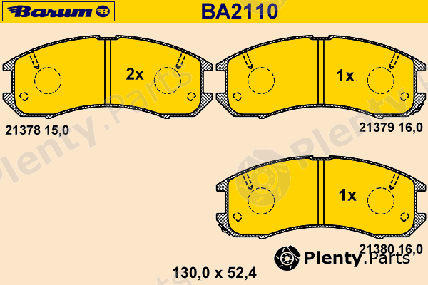  BARUM part BA2110 Brake Pad Set, disc brake