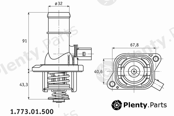  BEHR THERMOT-TRONIK part 1.773.01.500 (177301500) Thermostat, coolant