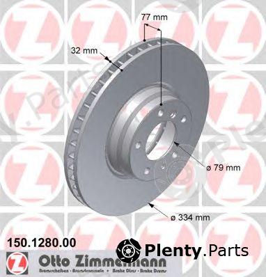  ZIMMERMANN part 150.1280.00 (150128000) Brake Disc