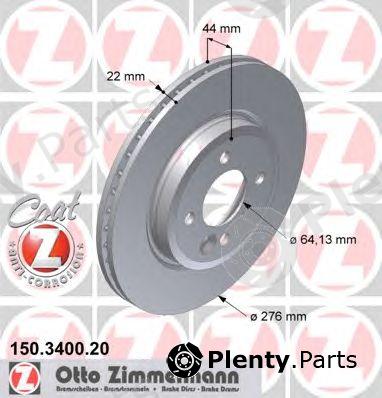  ZIMMERMANN part 150.3400.20 (150340020) Brake Disc