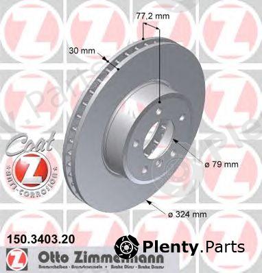  ZIMMERMANN part 150.3403.20 (150340320) Brake Disc