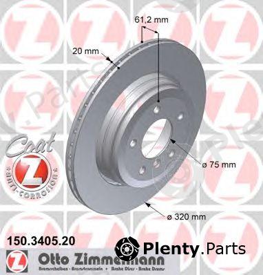  ZIMMERMANN part 150.3405.20 (150340520) Brake Disc