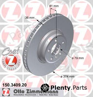 ZIMMERMANN part 150.3409.20 (150340920) Brake Disc