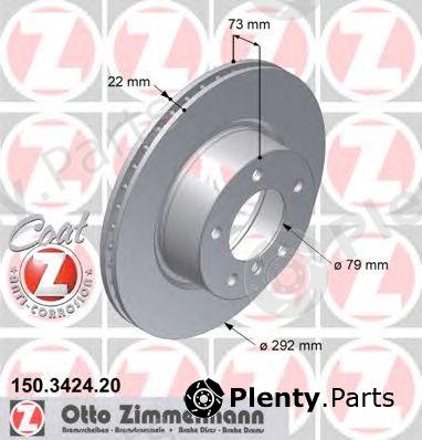  ZIMMERMANN part 150.3424.20 (150342420) Brake Disc