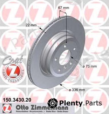  ZIMMERMANN part 150.3430.20 (150343020) Brake Disc
