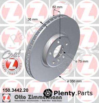  ZIMMERMANN part 150.3442.20 (150344220) Brake Disc