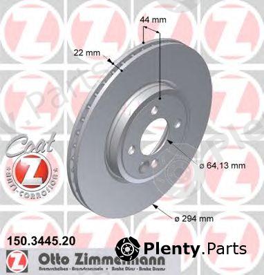  ZIMMERMANN part 150.3445.20 (150344520) Brake Disc