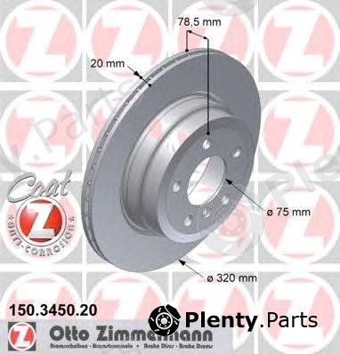  ZIMMERMANN part 150.3450.20 (150345020) Brake Disc
