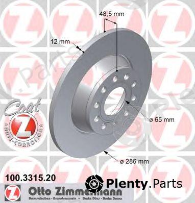  ZIMMERMANN part 100.3315.20 (100331520) Brake Disc