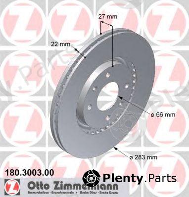  ZIMMERMANN part 180.3003.00 (180300300) Brake Disc