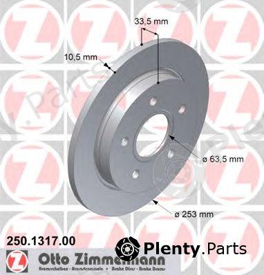  ZIMMERMANN part 250.1317.00 (250131700) Brake Disc