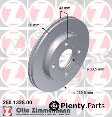  ZIMMERMANN part 250.1328.00 (250132800) Brake Disc