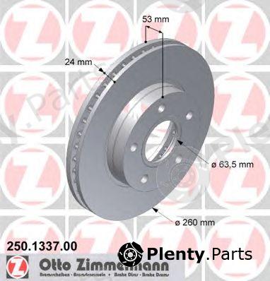  ZIMMERMANN part 250.1337.00 (250133700) Brake Disc